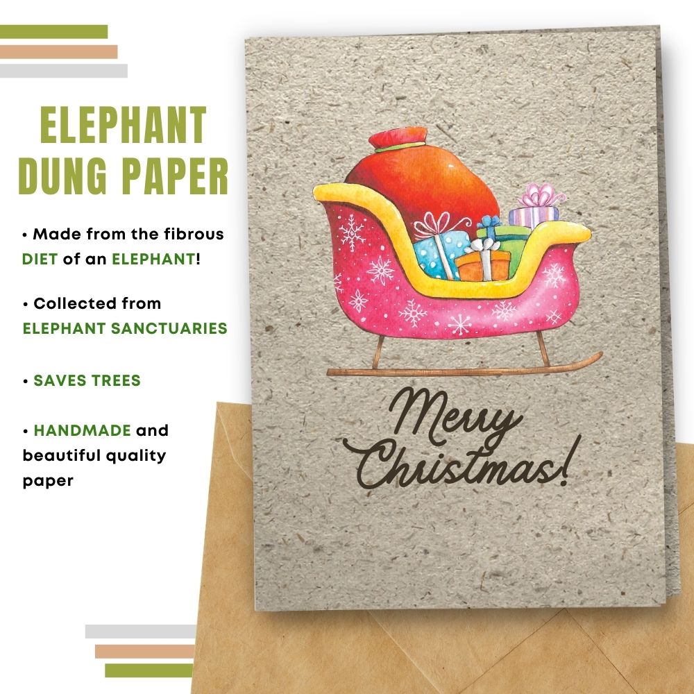 greeting card made with elephant poo