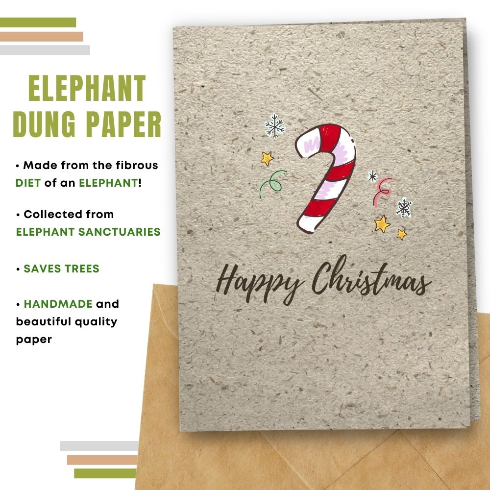 greeting card made with elephant poo