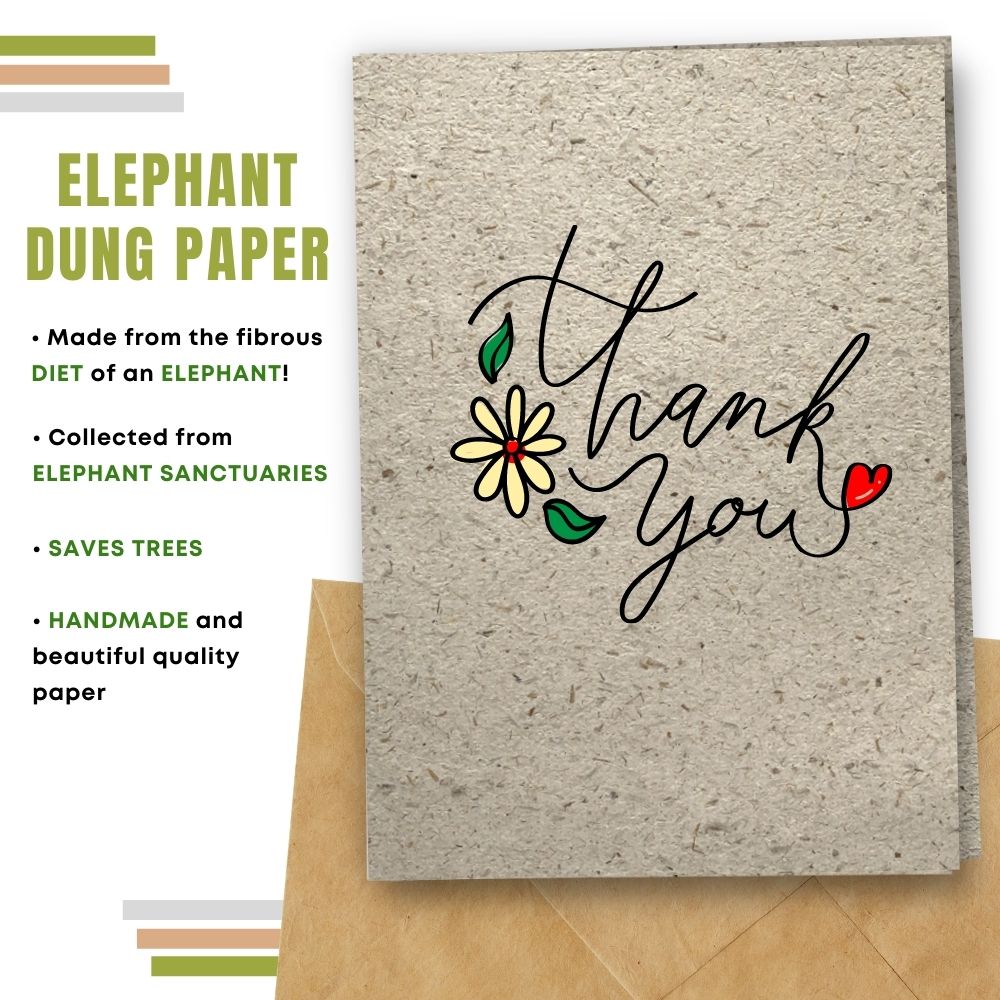 greeting card made with elephant poo