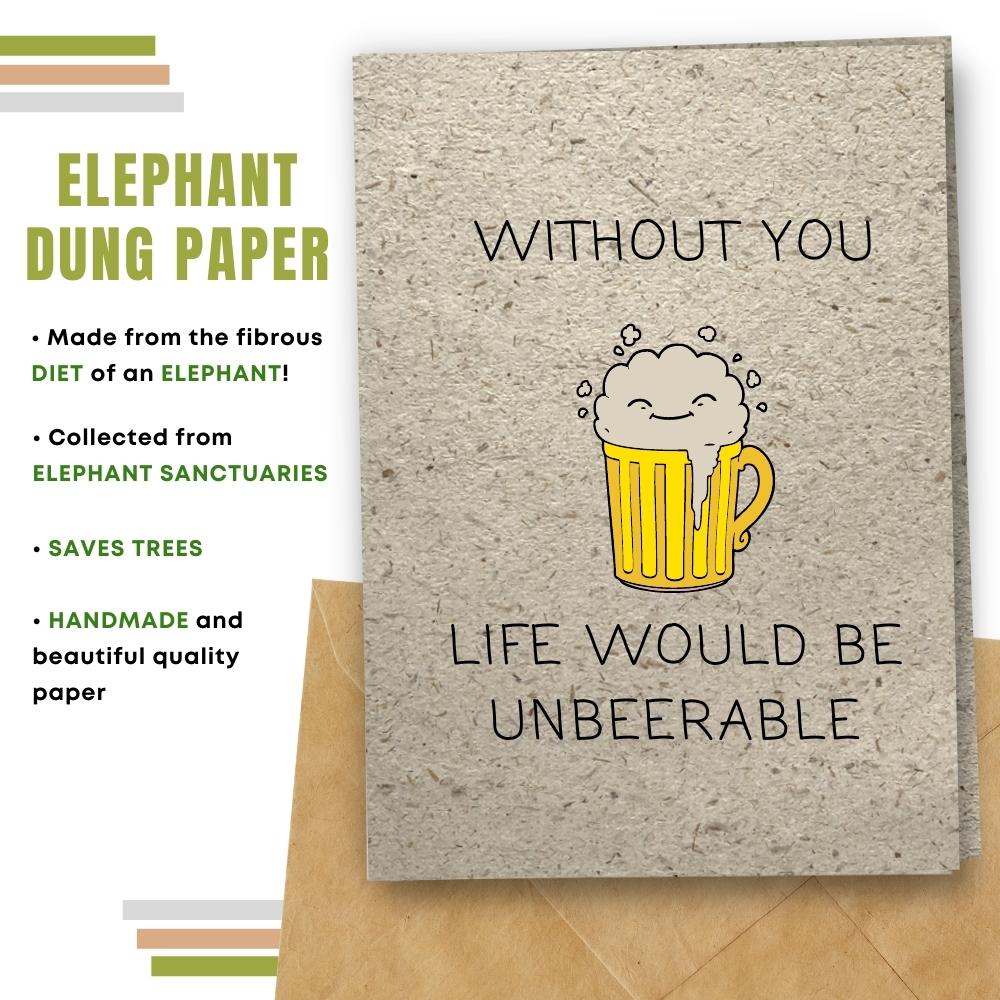 greeting card made with elephant poo