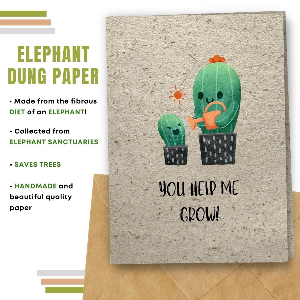 greeting card made with elephant poo