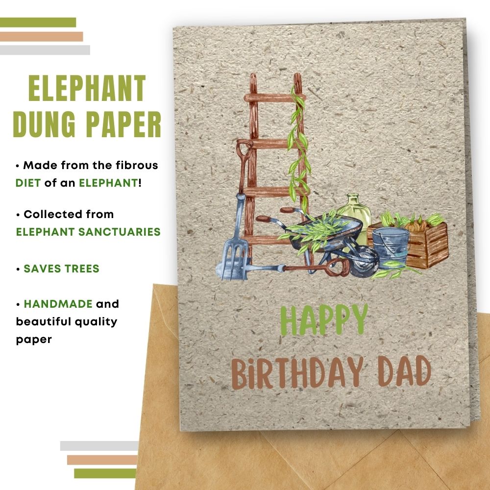 Eco Friendly Happy Birthday Card, Gardener Dad