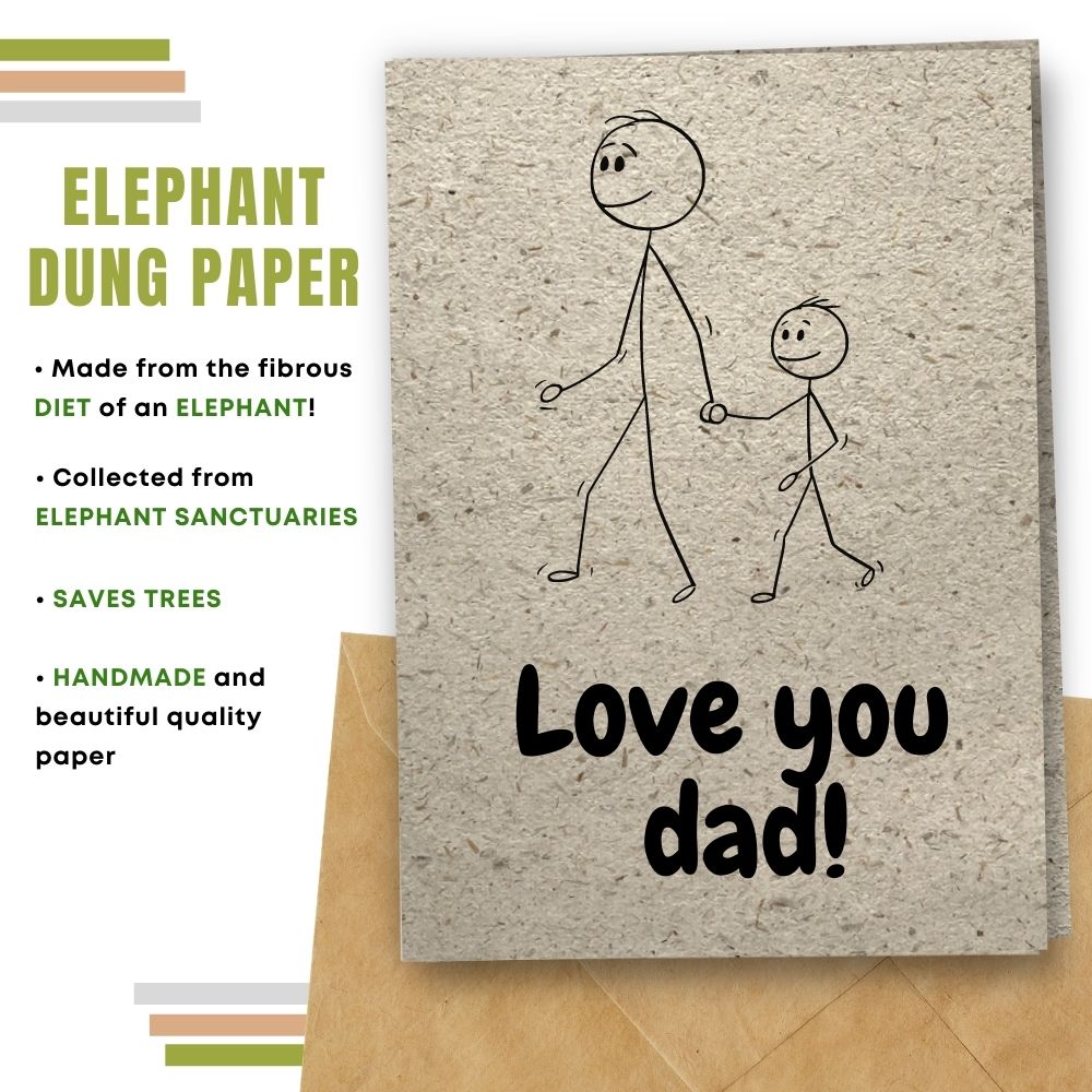 Handmade Father&#39;s day card made with elephant poo