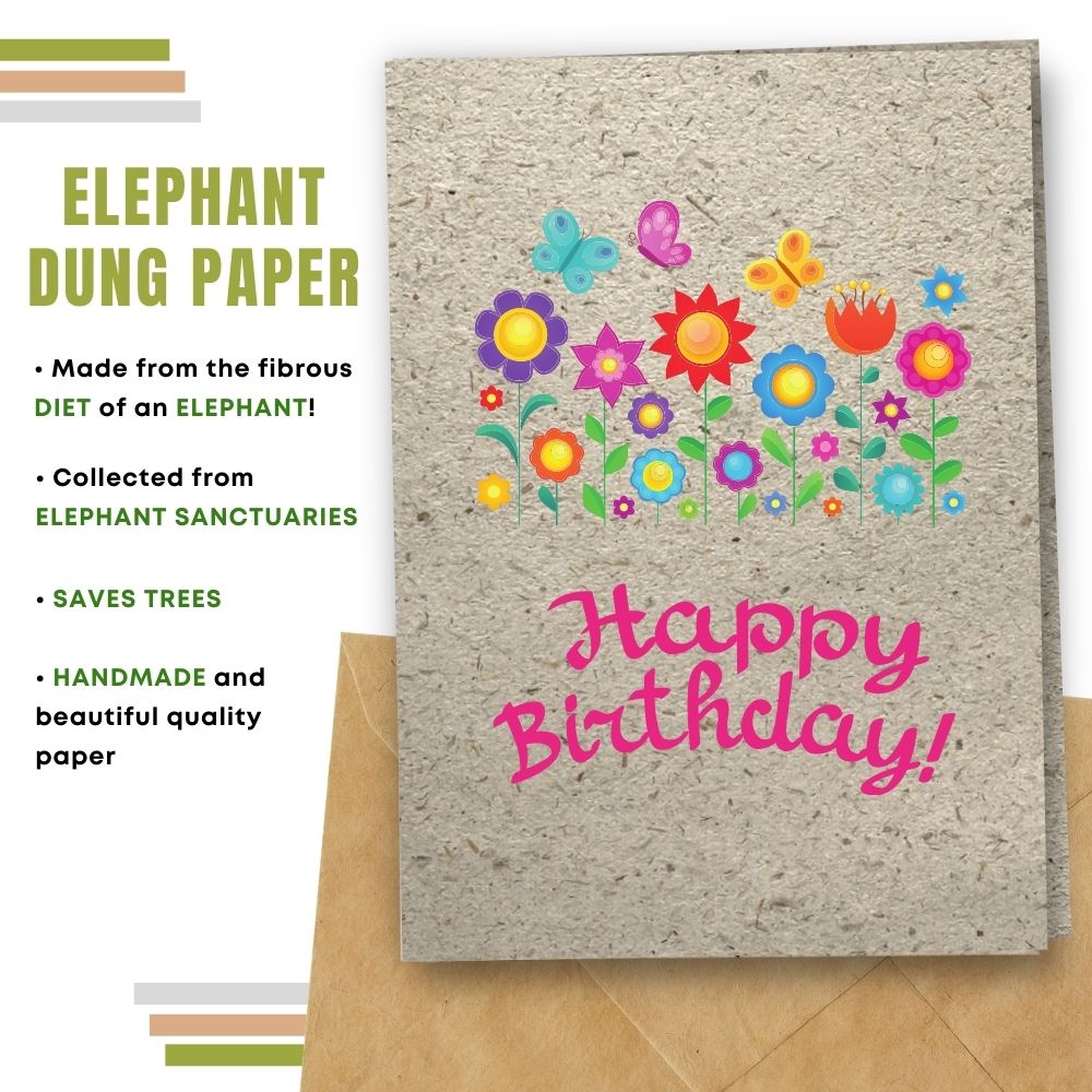 Eco Friendly Happy Birthday Card, Spring Wishes