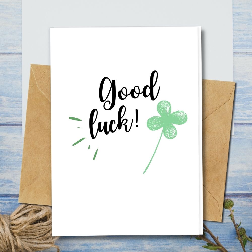 handmade good luck cards, greeting cards, eco friendly recycled paper