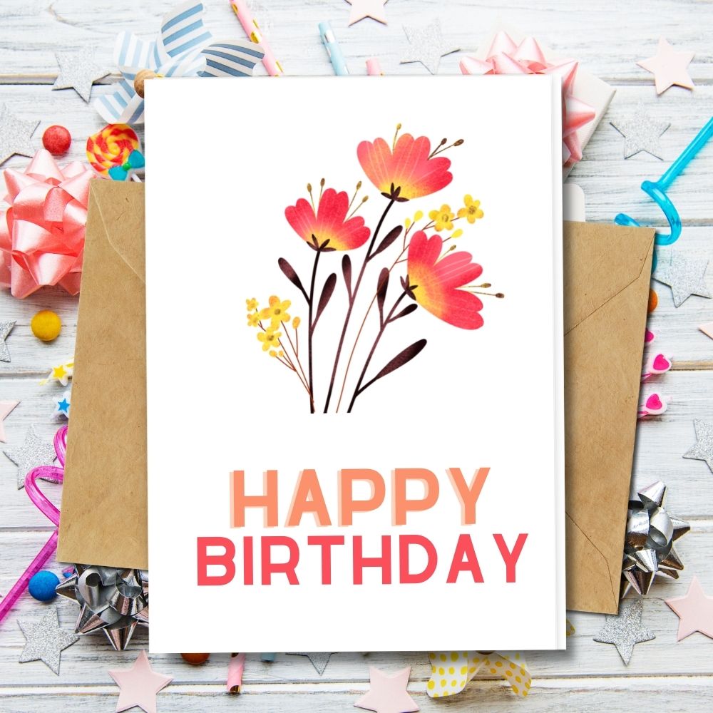 eco friendly birthday card with a flower designs that made of seeded paper and more eco friendly paper