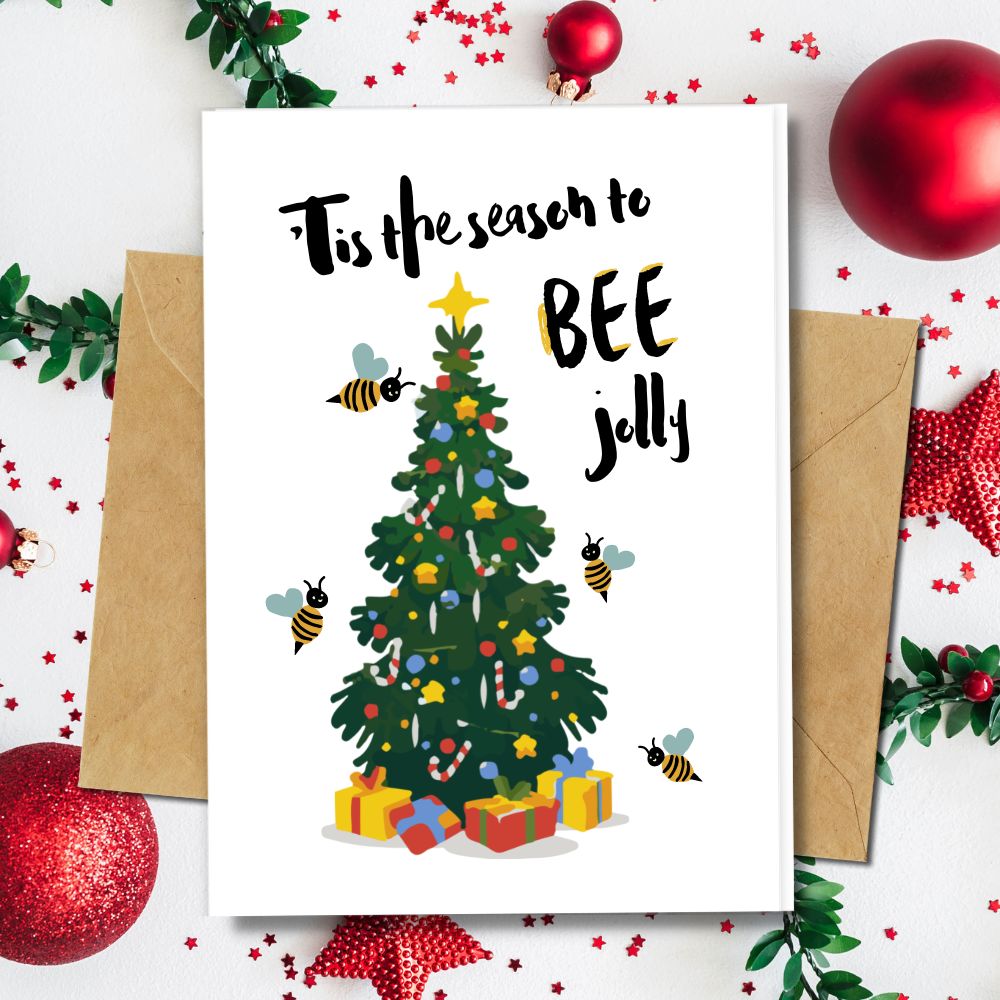 eco friendly handmade bee jolly with christmas tree designs