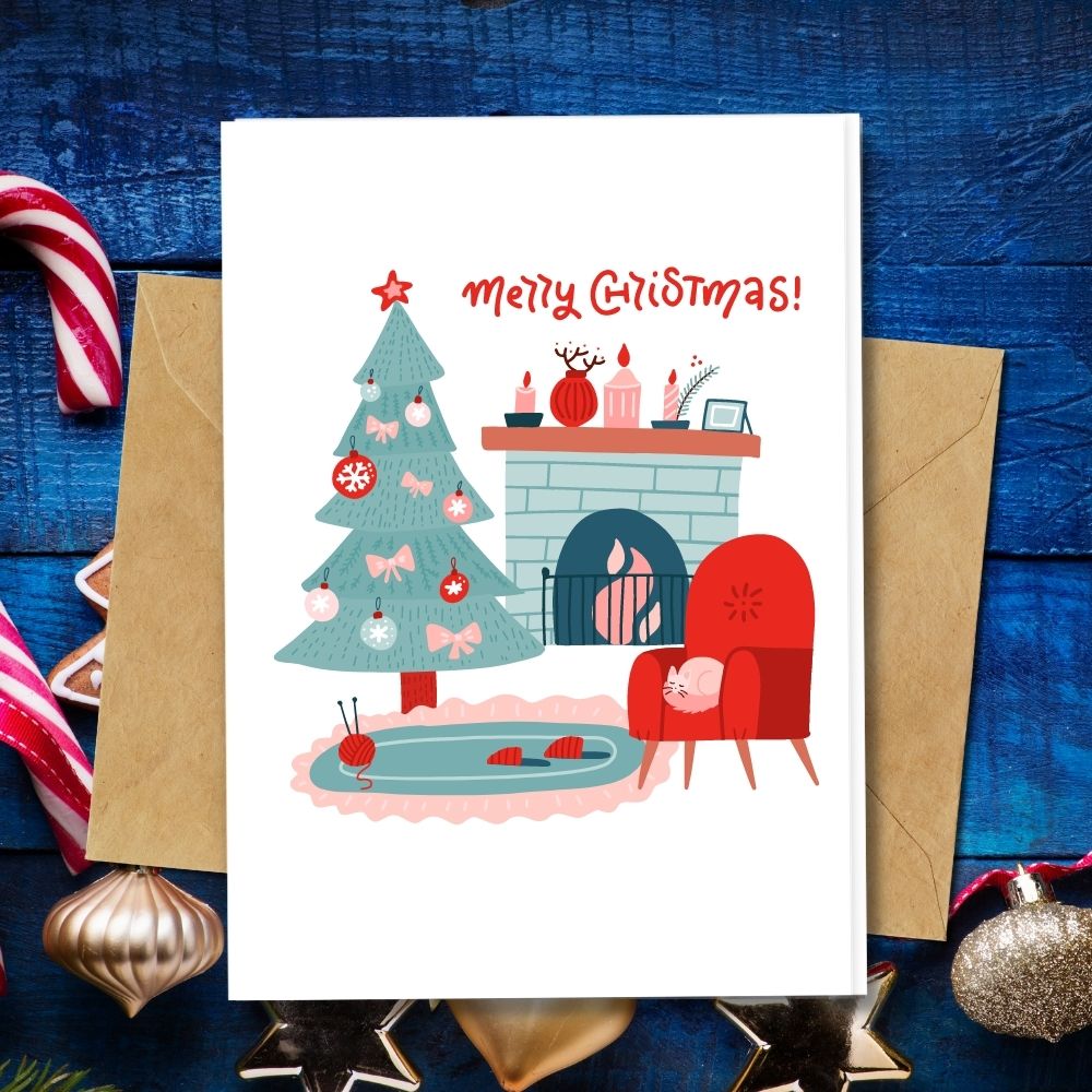 Handmade Christmas Cards, Homely Xmas design eco friendly cards