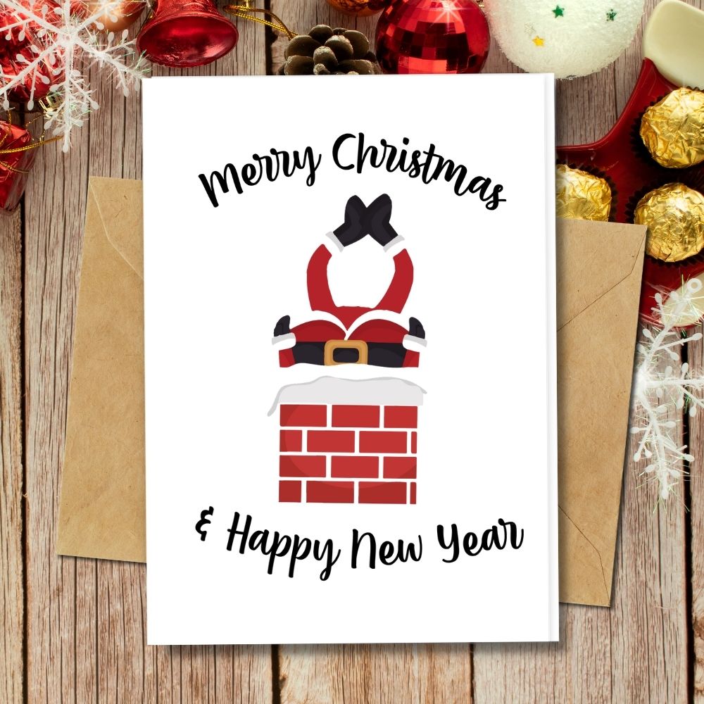 Cool Handmade Christmas Cards, Cute Christmas Cards, Eco friendly Cards Upside Down Santa