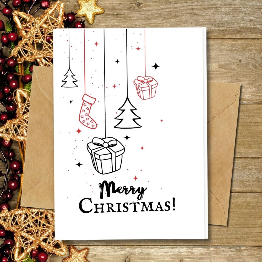 handmade christmas cards, xmas decor in seeded paper greeting card that can be planted and turn into flowers, christmas eco friendly card gift, sock and trees design
