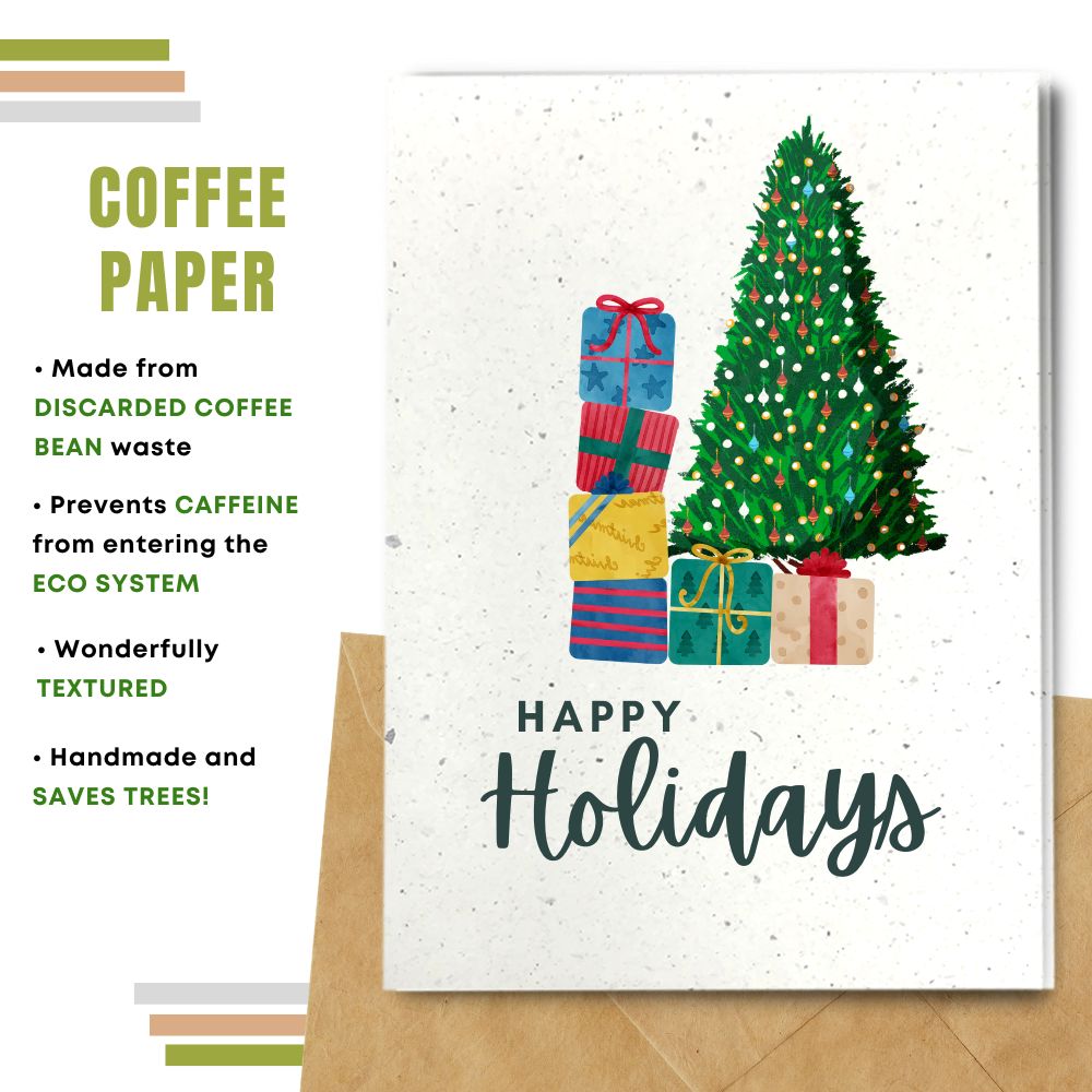 Christmas card made with coffee husk