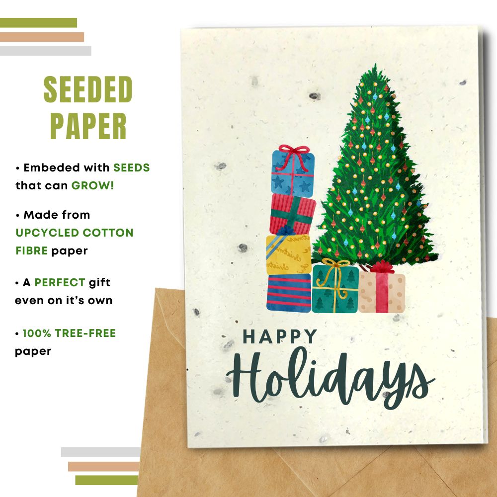 Christmas card made with seeded paper