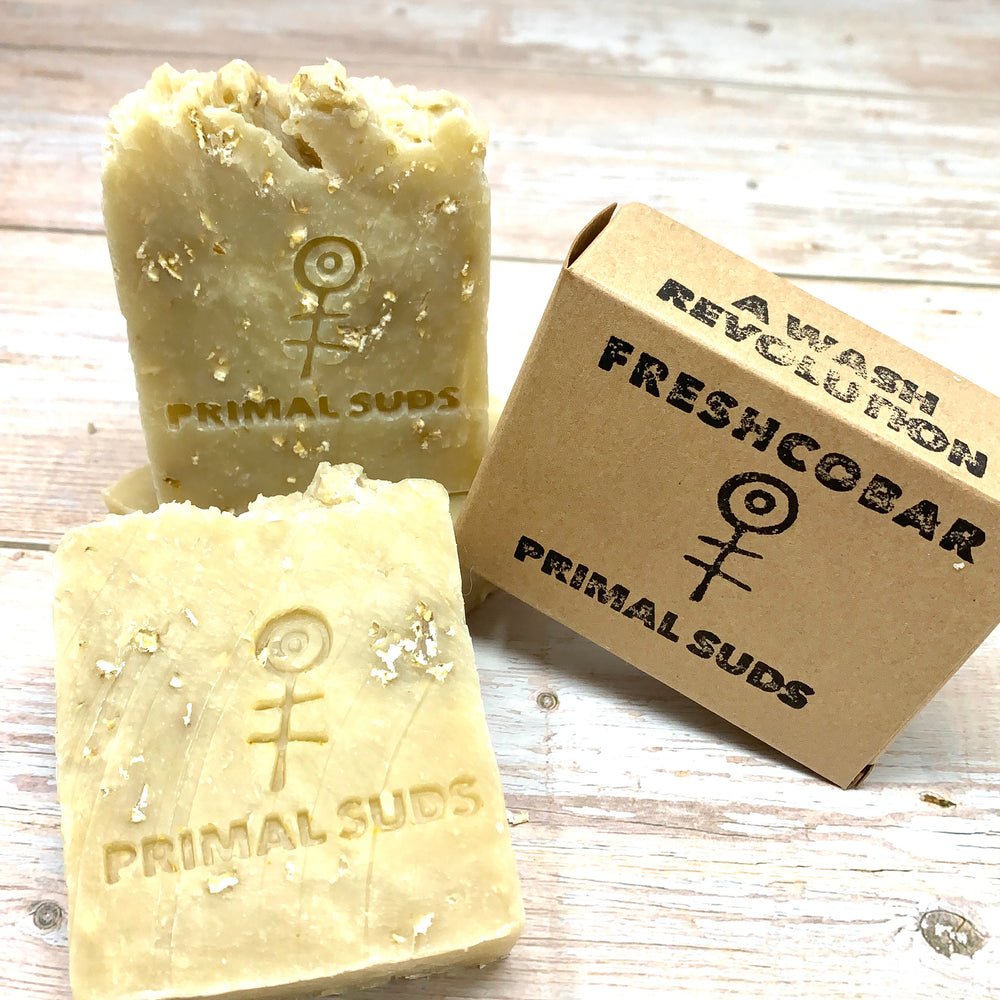 natural soap bar with plastic free packaging and zero sls or parabens