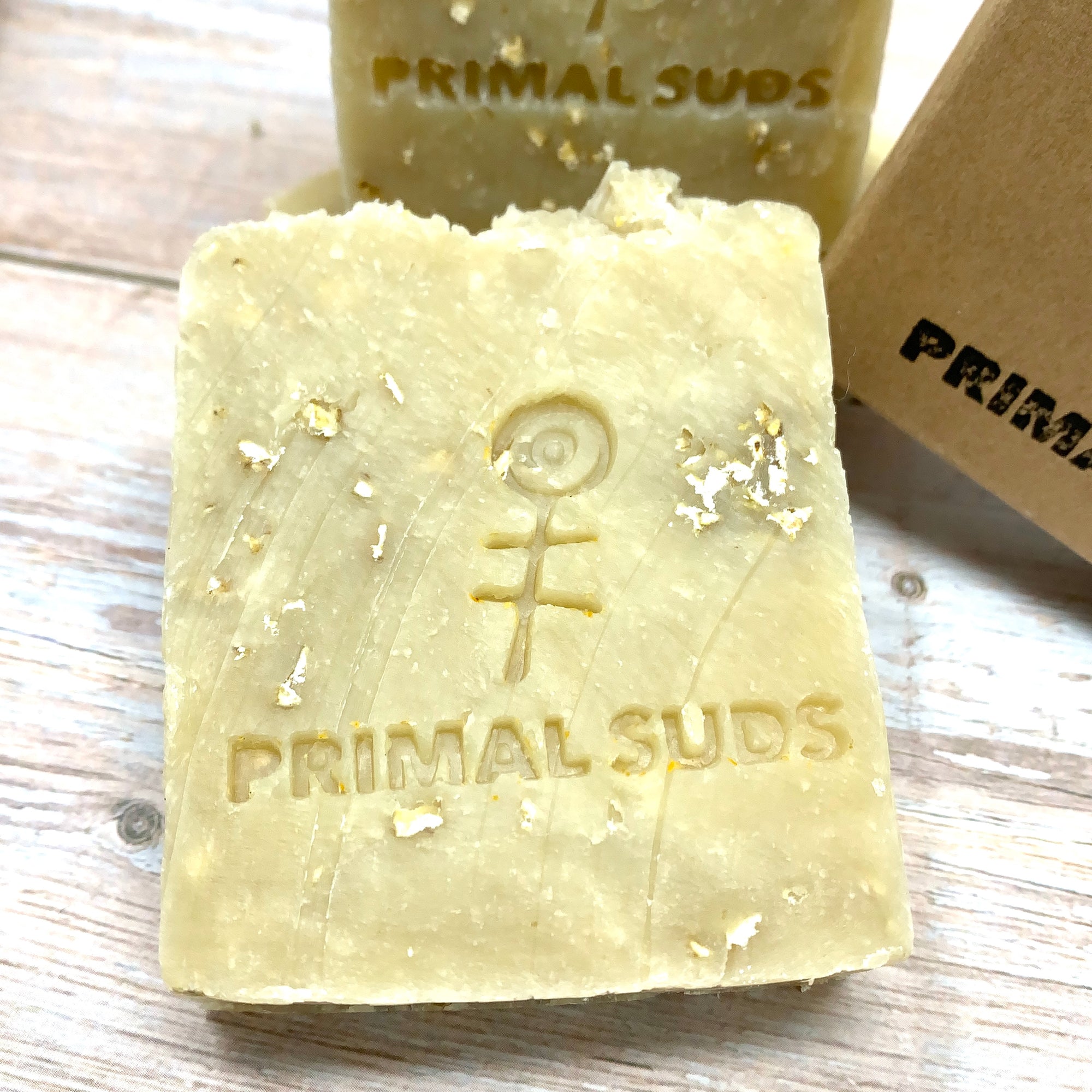 natural soap with oatmeals and kaolin clay by primal suds