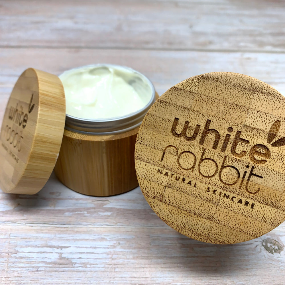 white rabbit 100ml night cream in bamboo casing