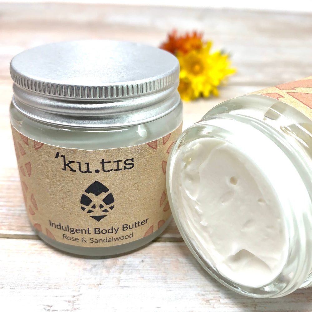 creamy natural body butter with natural rose by kutis