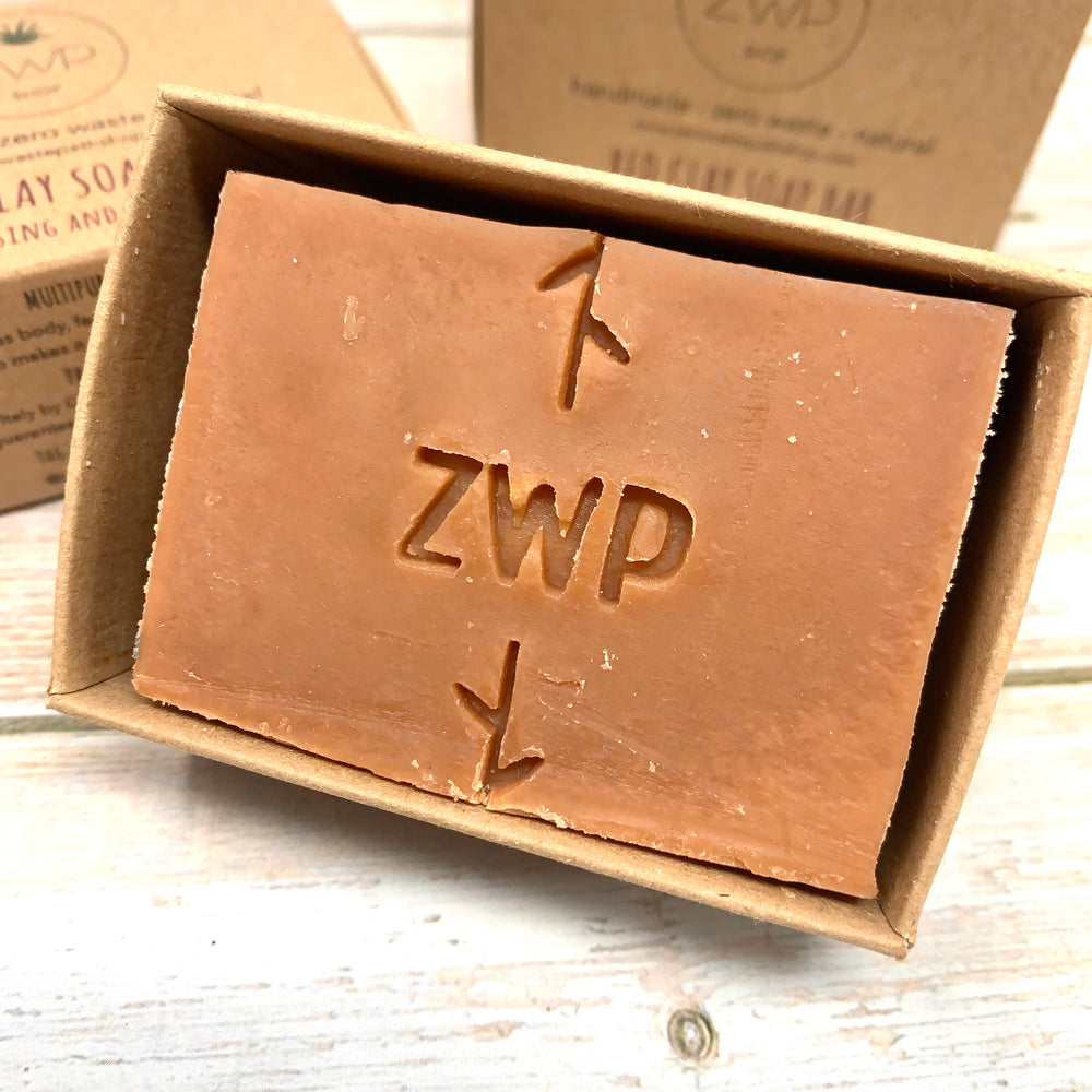 red clay soap bar by zero waste path