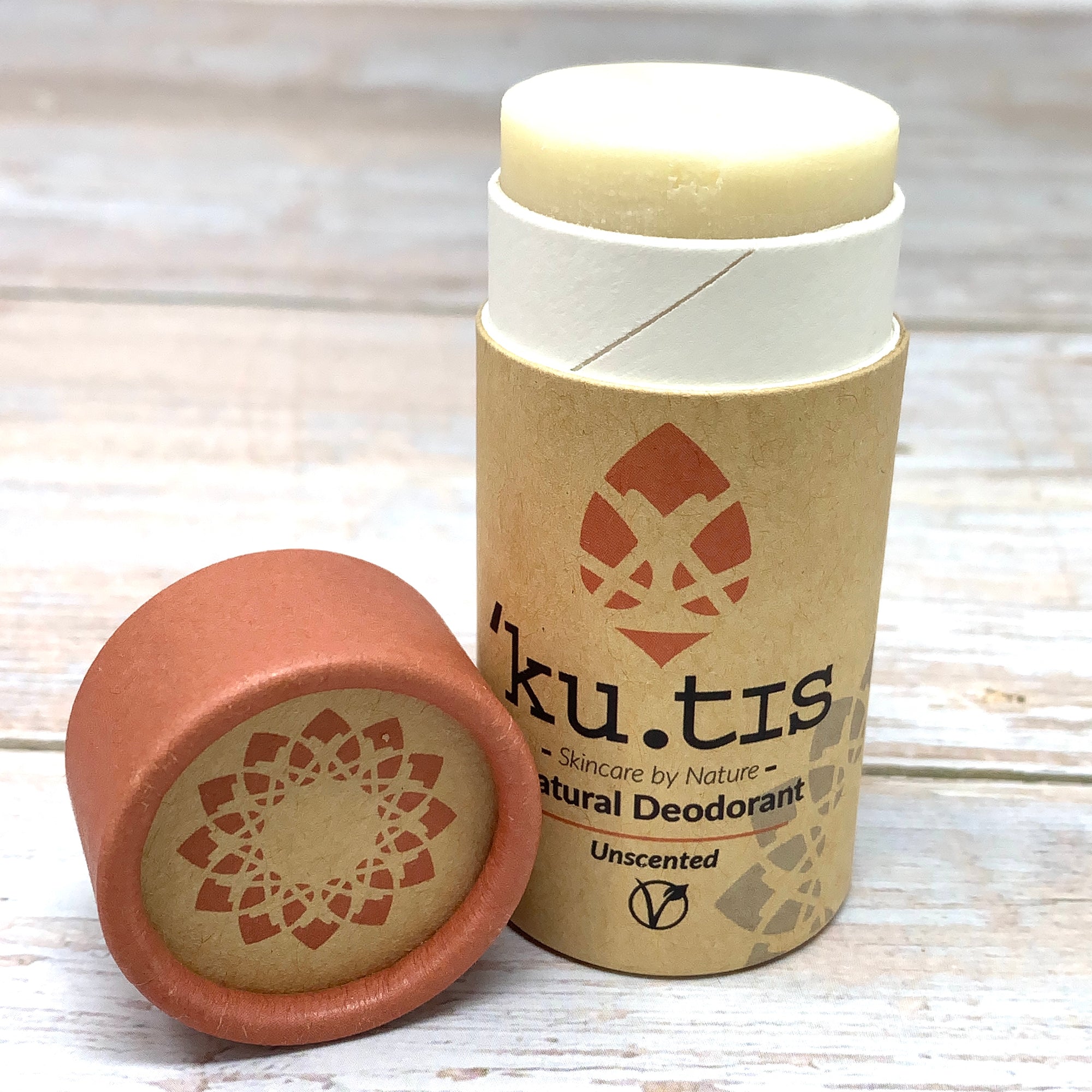 unscented natural deodorant by kutis in cardboard tube