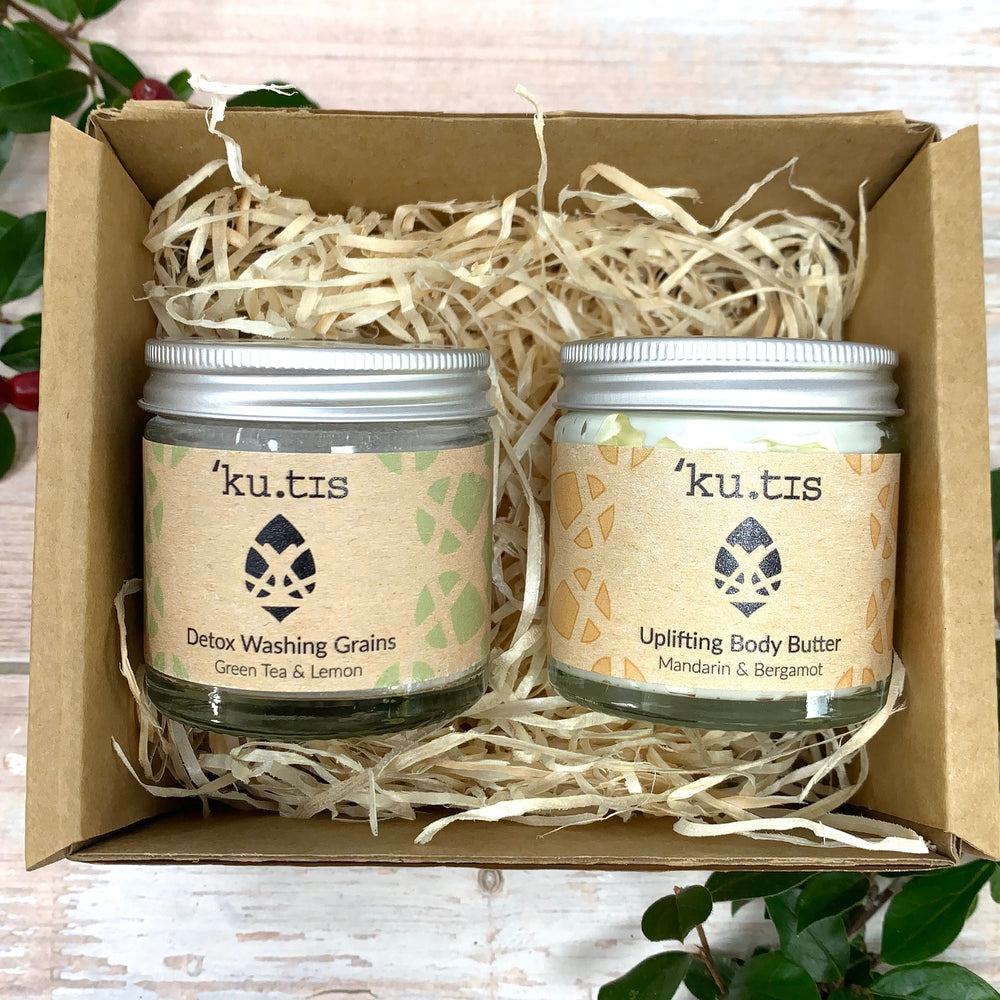citrus kutis skincare washing grains and natural body butter gift set