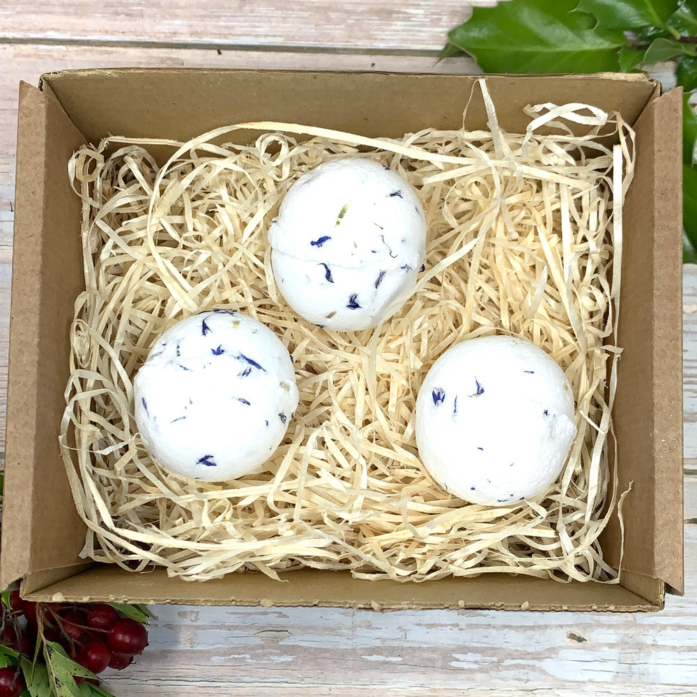 bergamot and lime bath balls with no plastic packaging