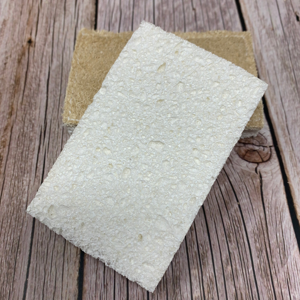 plastic free washing up sponge made with wood pulp and cotton pulp