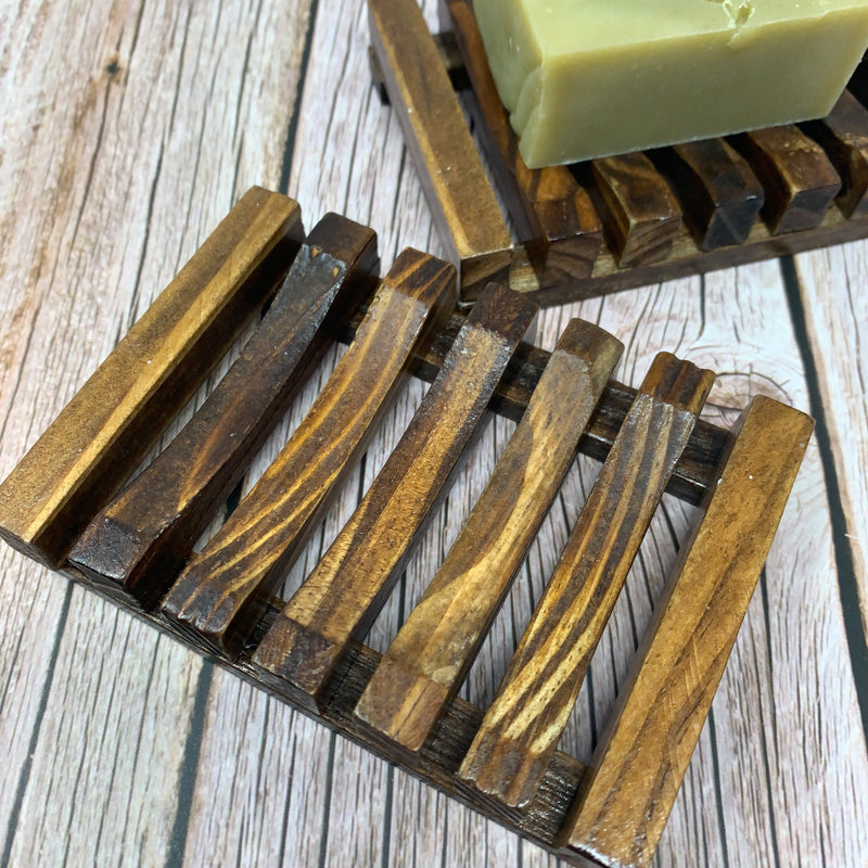 AOOOWER Natural Wooden Soap Dish Rustic Bar Soap Holder Sponges
