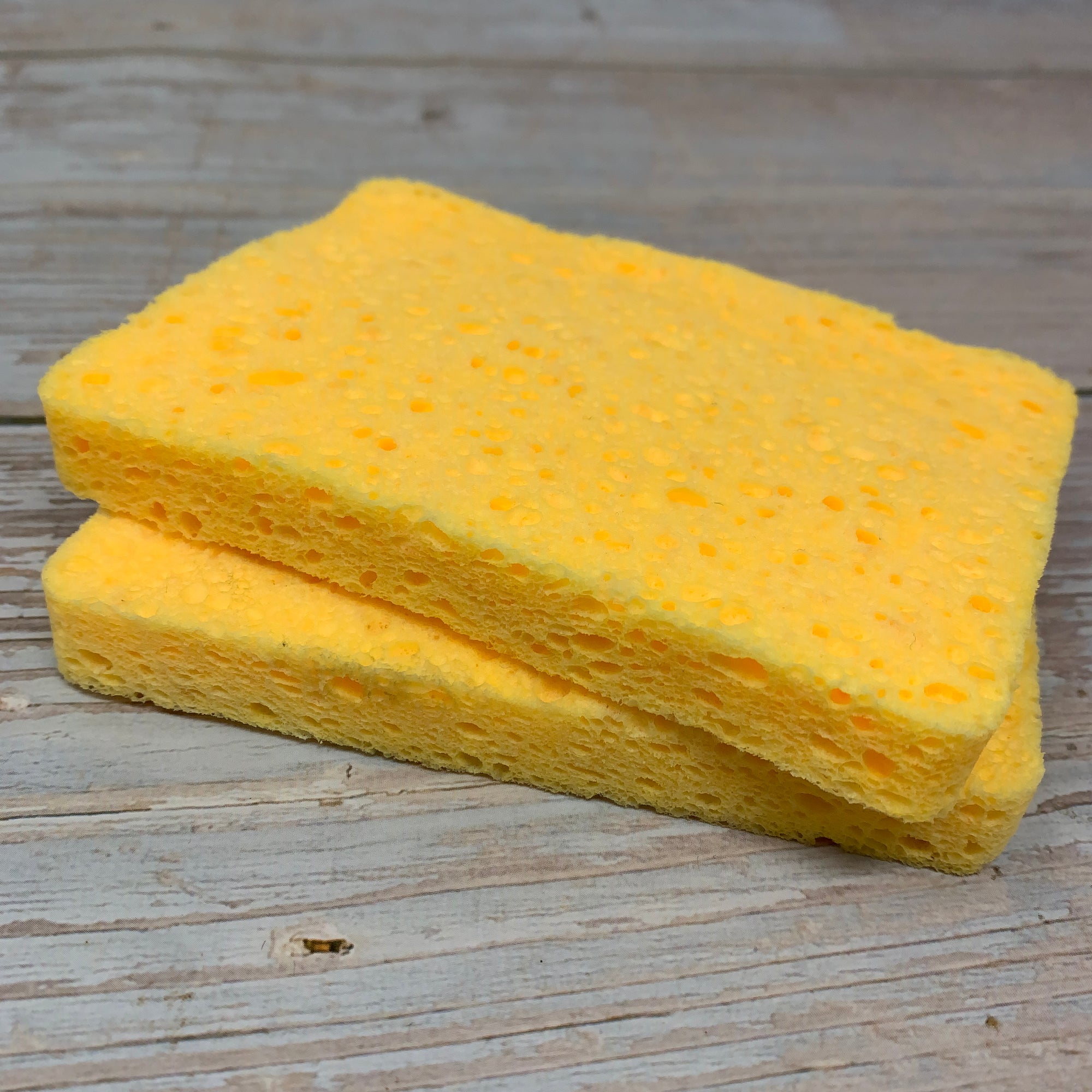 yellow cellulose sponge that are plastic free and eco-friendly