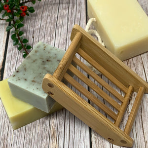 Bamboo Soap Dish Draining Runged Shape Eco Friendly Natural Tray