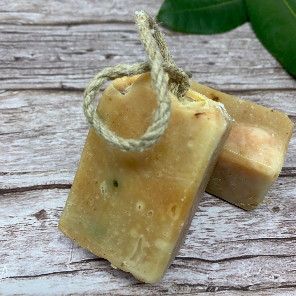 handmade soap on a rope