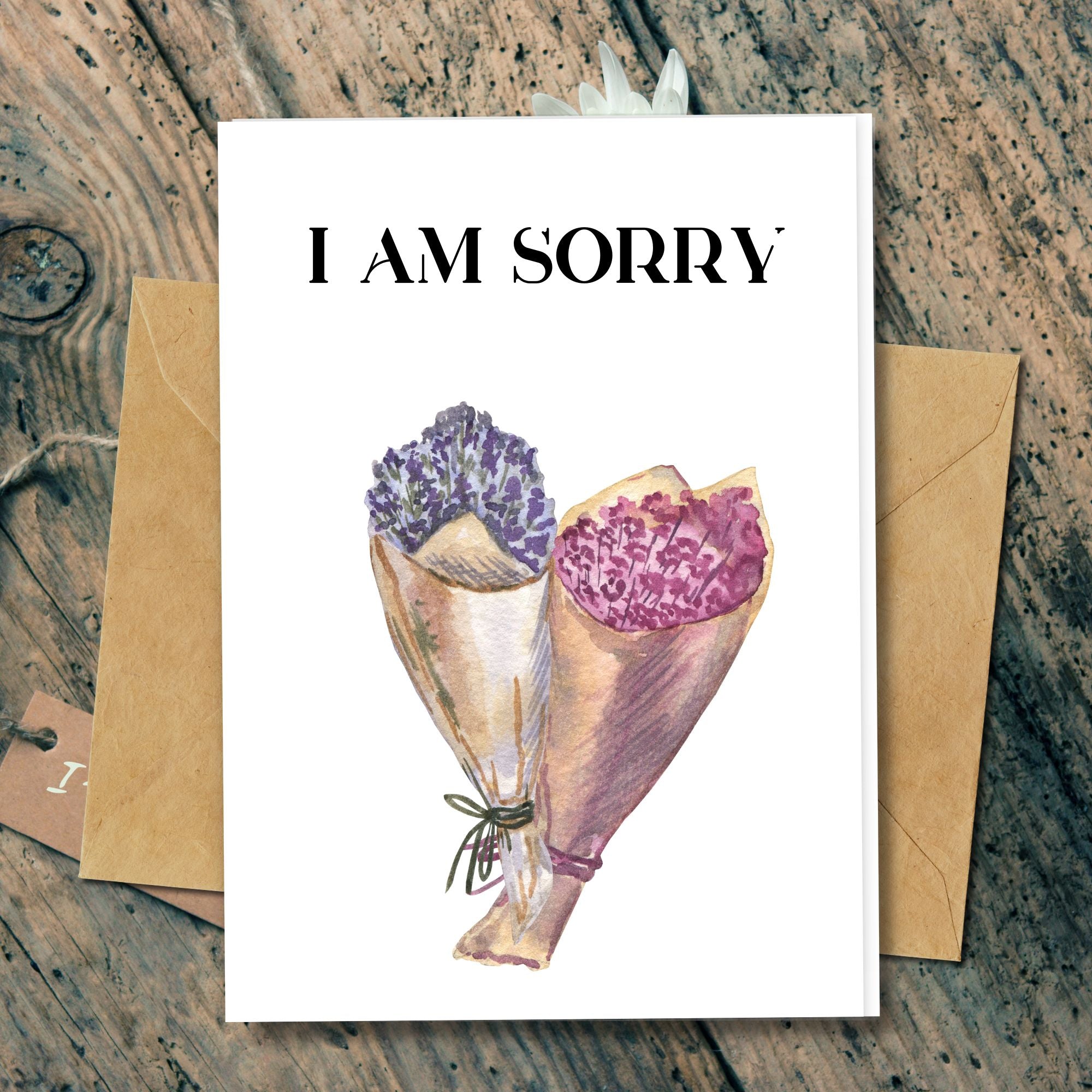 handmade eco friendly sorry card the paper are made in seeded paper, recycled paper and more