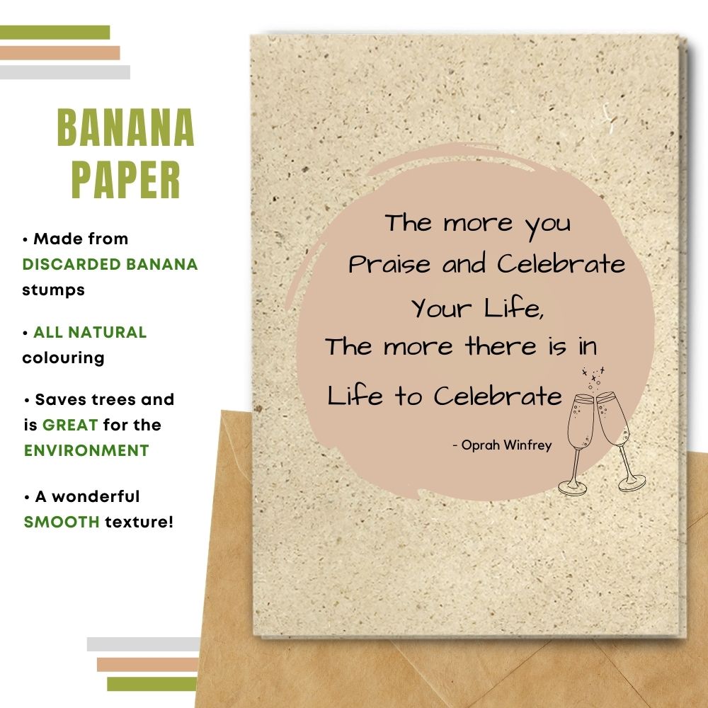  handmade birthday card made with banana paper