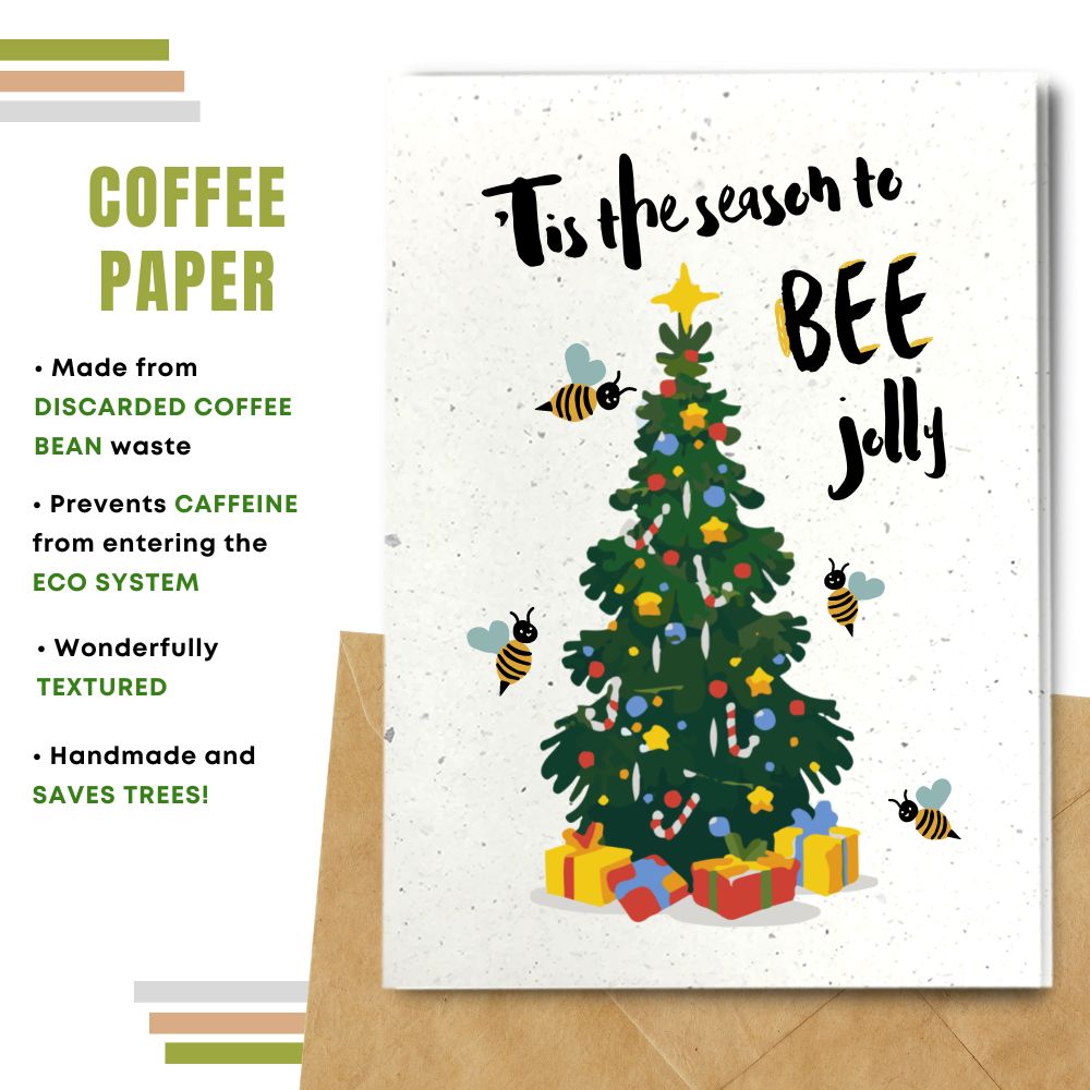 Christmas card made with coffee husk