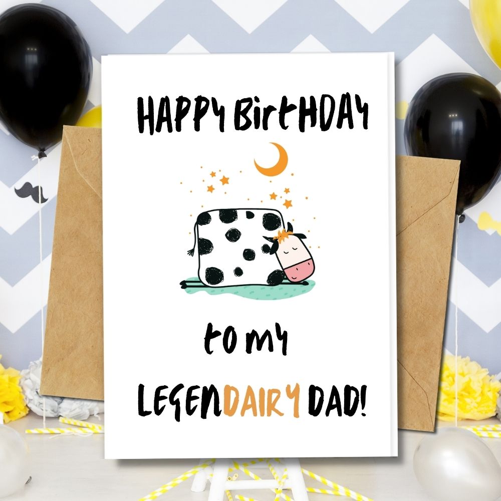 handmade birthday card with a funny design for a legendairy dad made of eco friendly papers