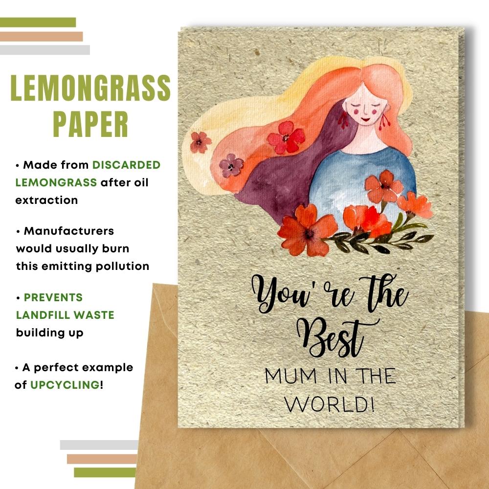 mother&#39;s day card made with lemongrass paper