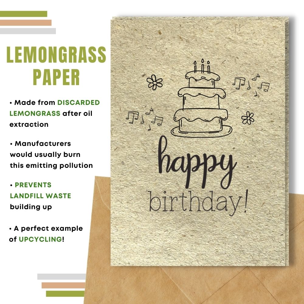 greeting card made with lemongrass paper