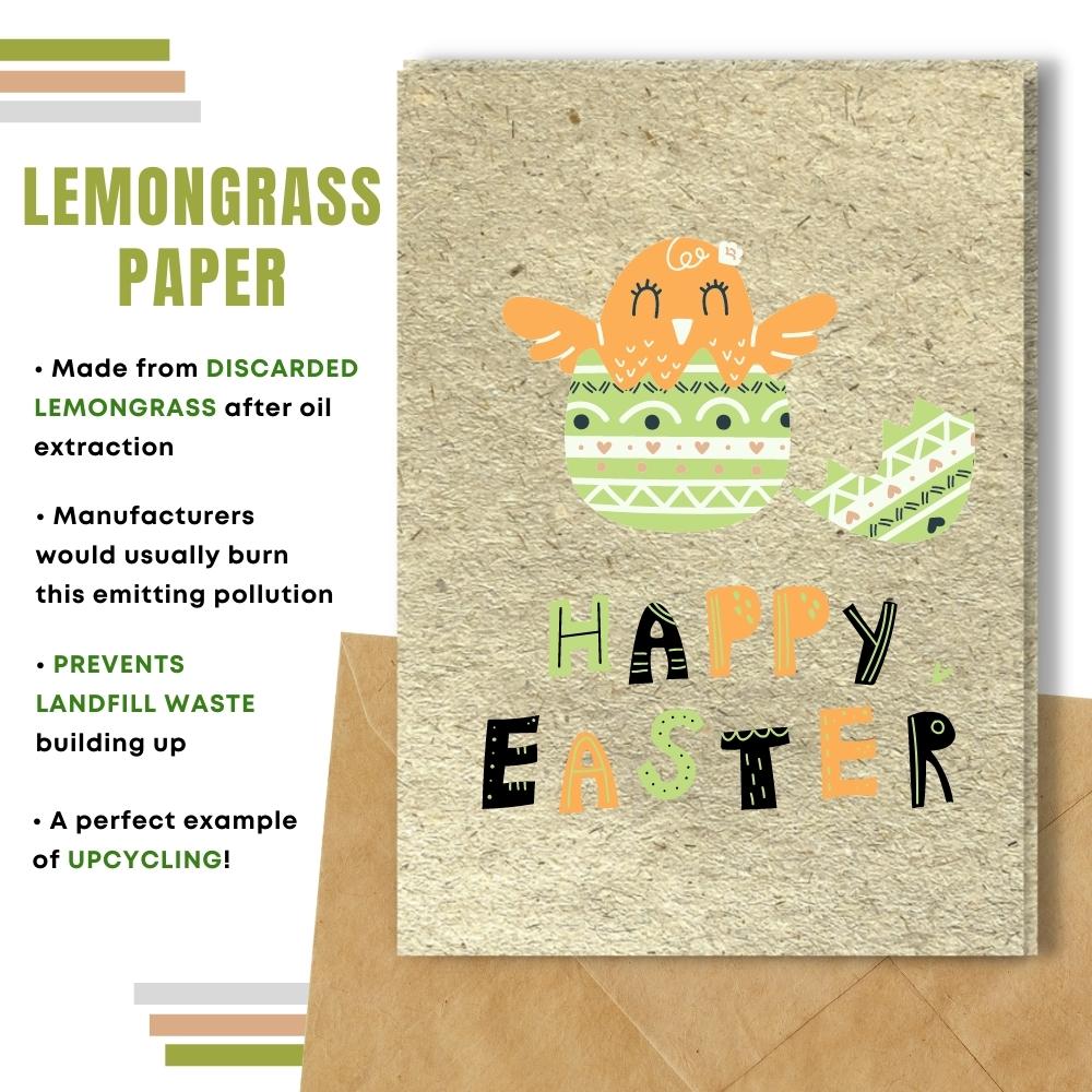 handmade easter card made with lemongrass paper