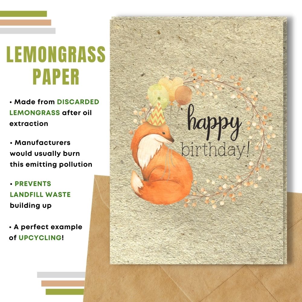 greeting card made with lemongrass paper