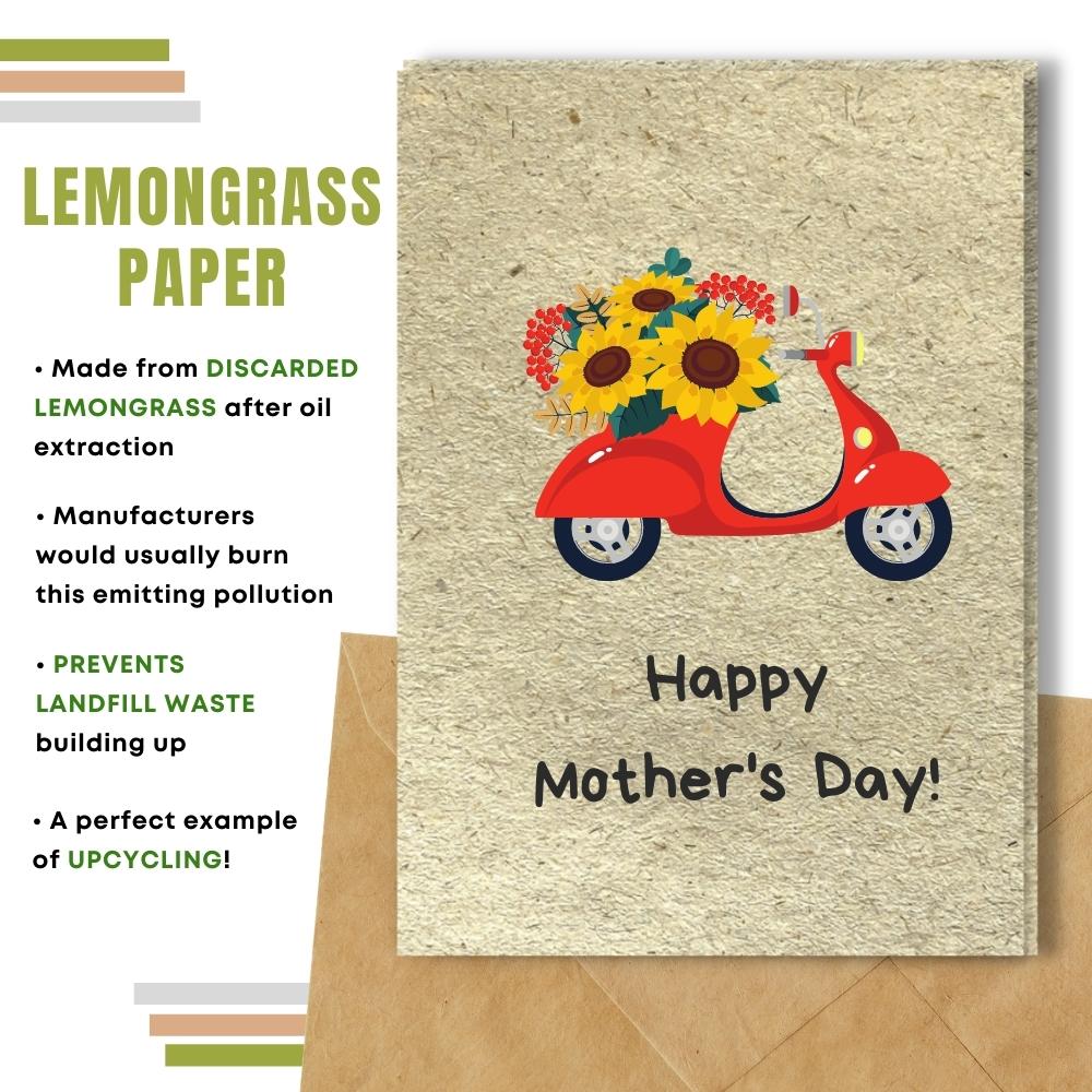 mother&#39;s day card made with lemongrass paper