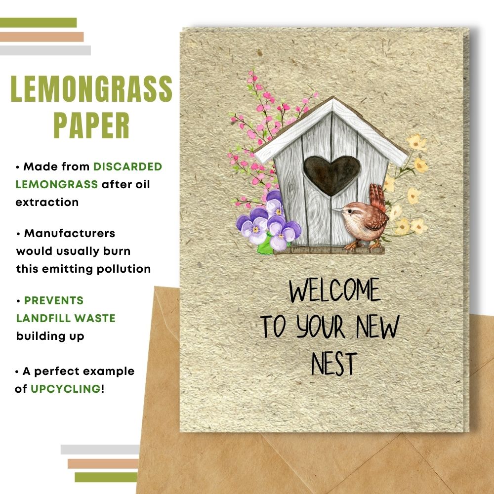 greeting card made with lemongrass paper