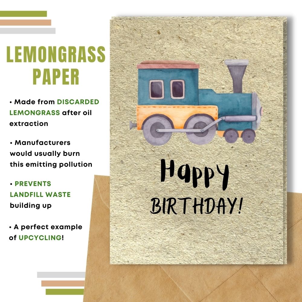 greeting card made with lemongrass paper