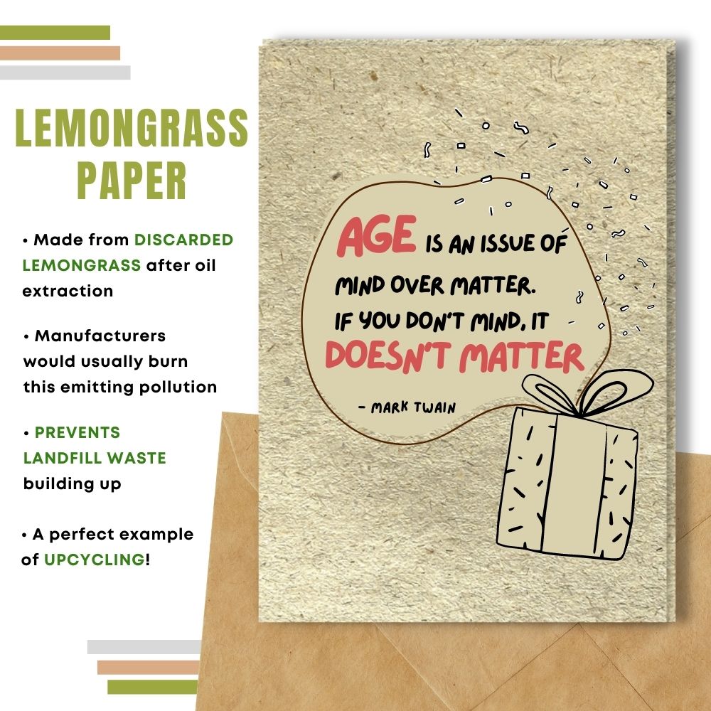  handmade birthday card made with lemongrass paper