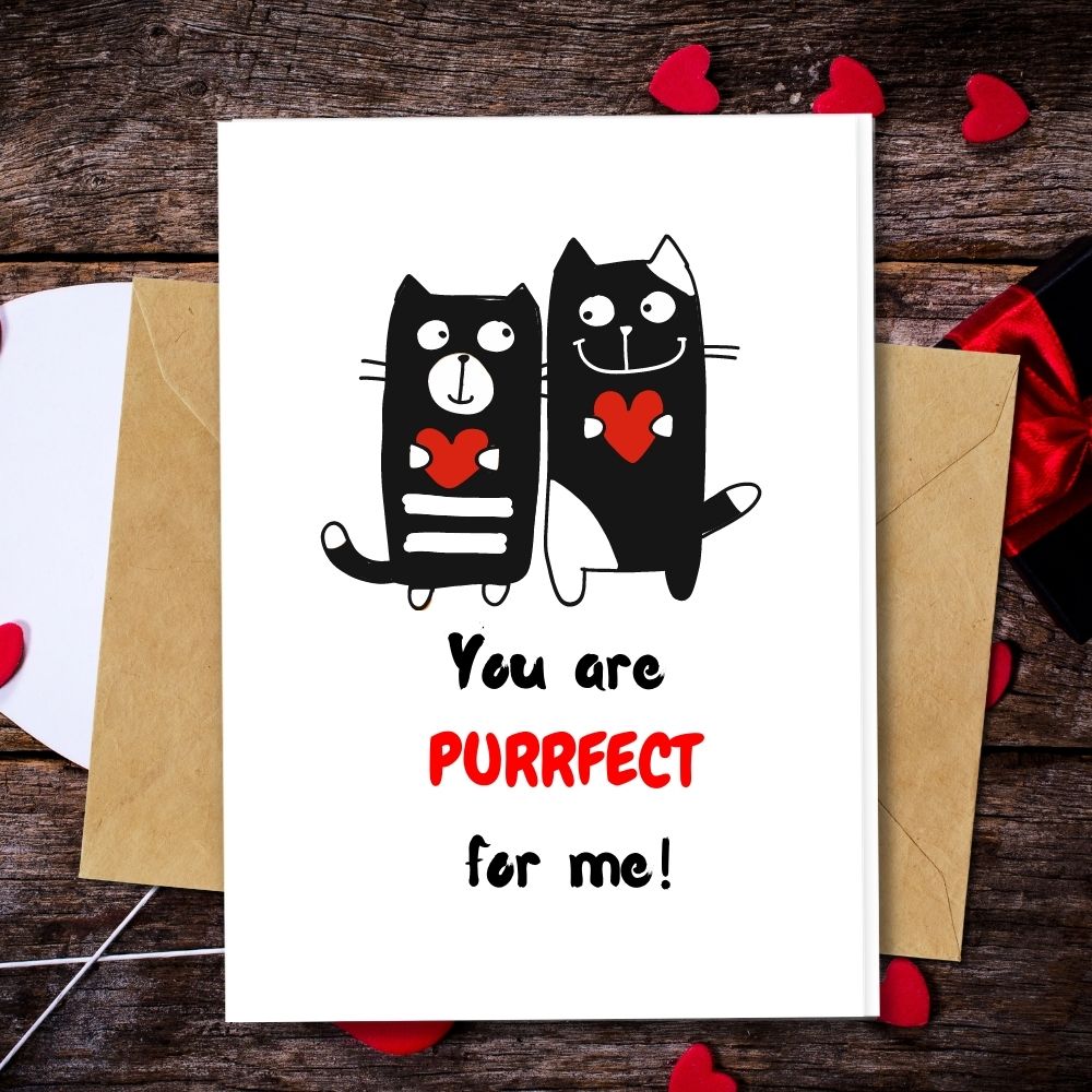 a cute animal couple design for valentines day, eco friendly handmade love cards