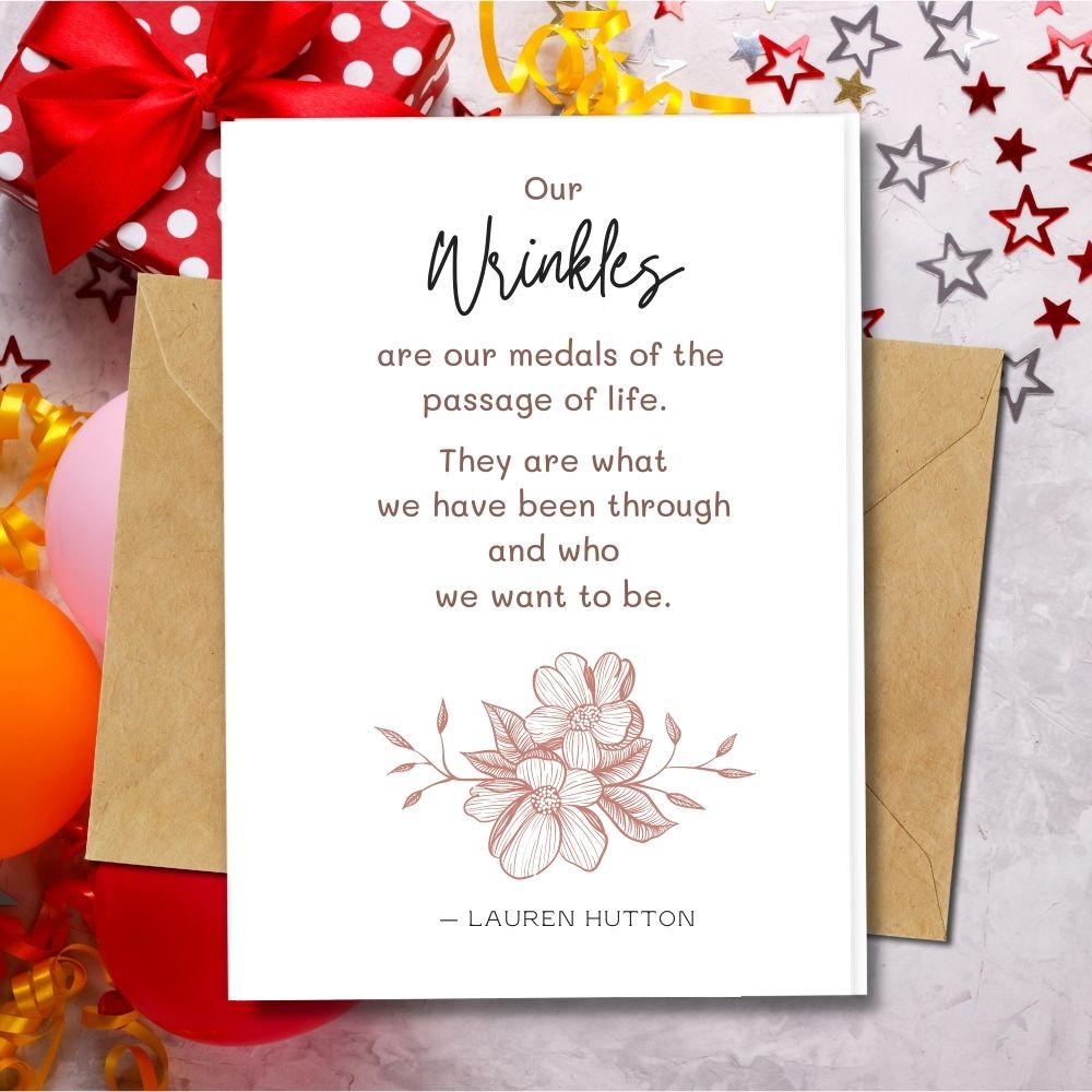 birthday card quotes with cute design of flower