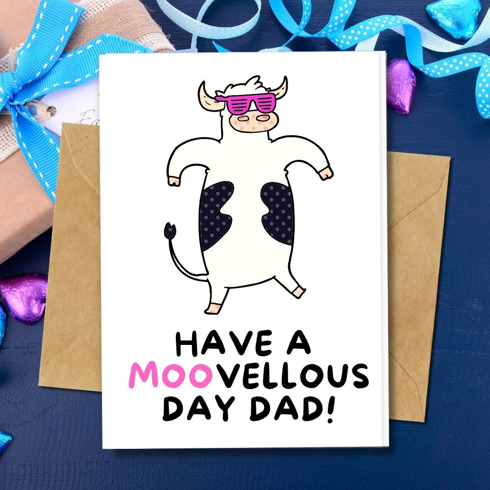 a cute funny animal design for father's day card. 