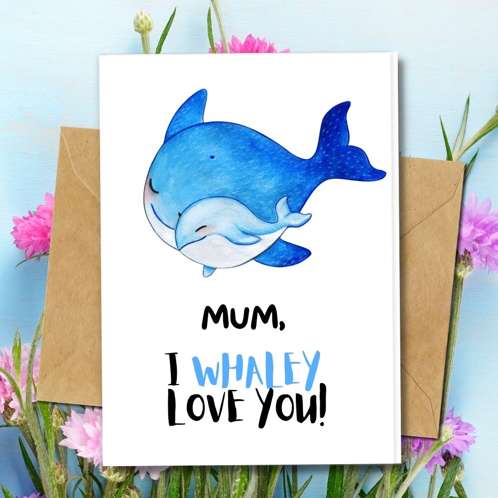handmade blue whales eco friendly cards made of seeded paper, recycled paper and more