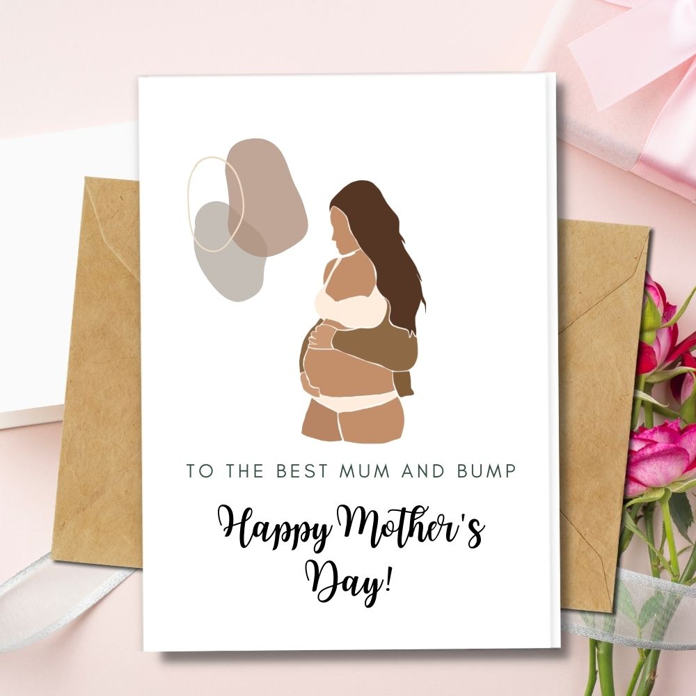 the best mum and bump greeting cards, handmade mother's day cards made of zero waste paper.