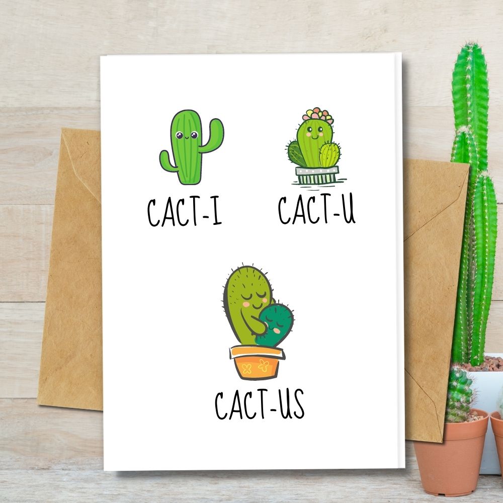 handmade greeting cards, cactus plant design , eco friendly