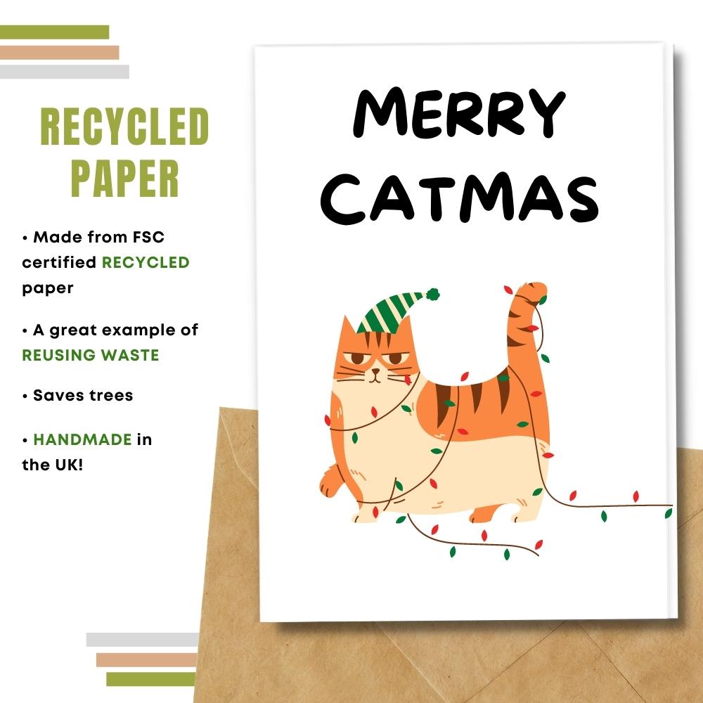 Christmas card made with 100% recycled paper