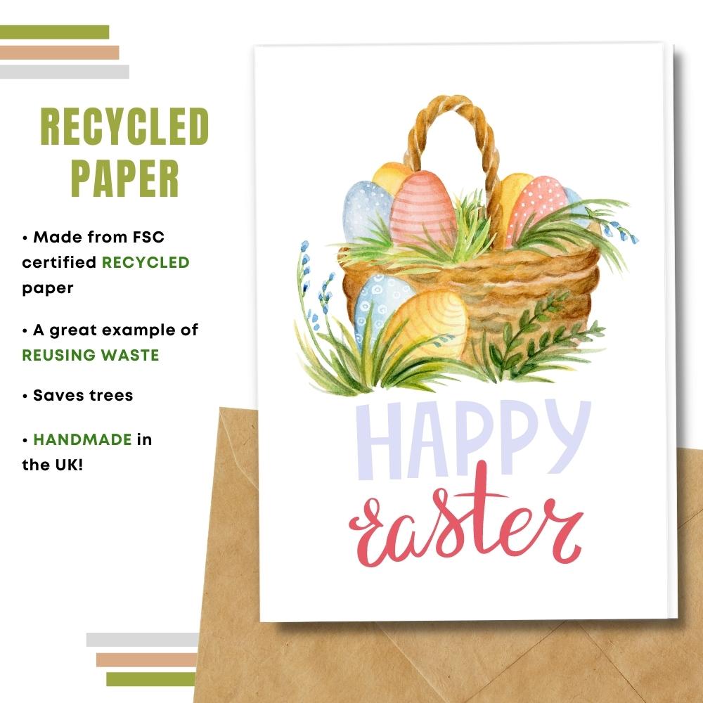 handmade easter card made with 100% recycled paper