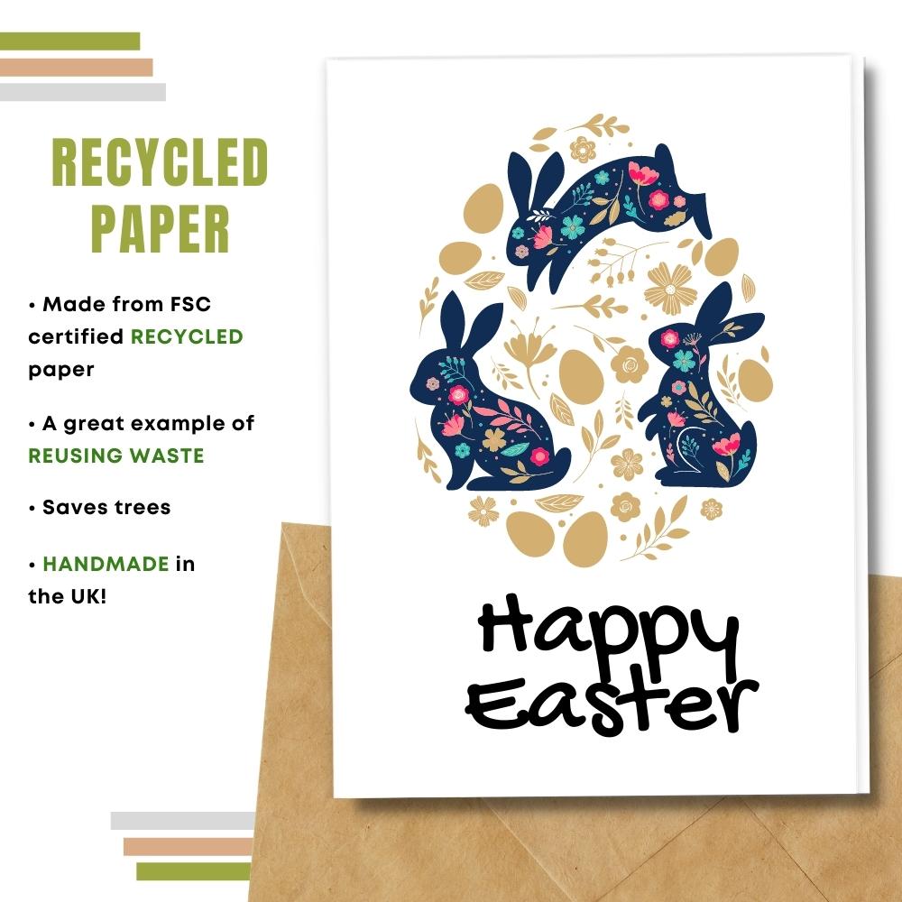 handmade easter card made with 100% recycled paper